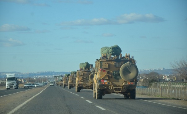 100 araçlık askeri konvoy Şanlıurfa'ya geldi