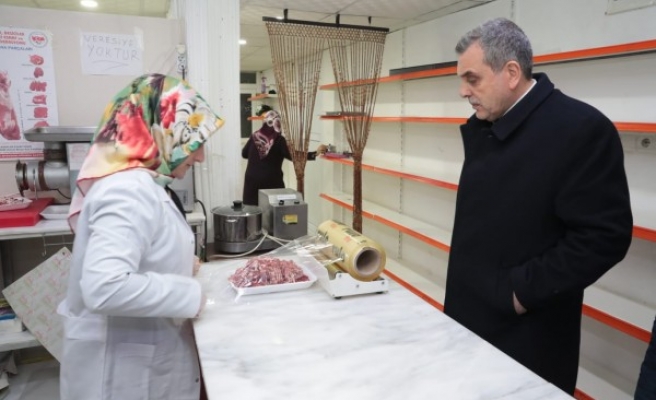 Beyazgül, kendi işyerini açan Urfalı kadın kasabı ziyaret etti