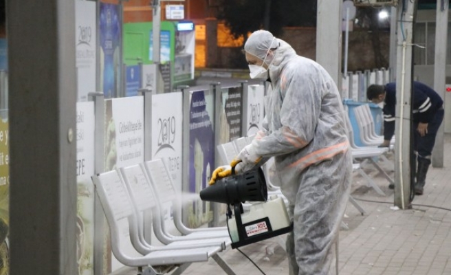 Urfa'da toplu taşımalar dezenfekte ediliyor