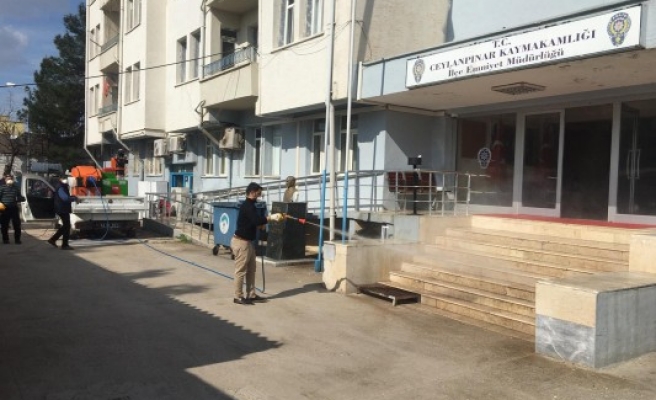 Ceylanpınar'da tüm resmi kurumlar ilaçlandı