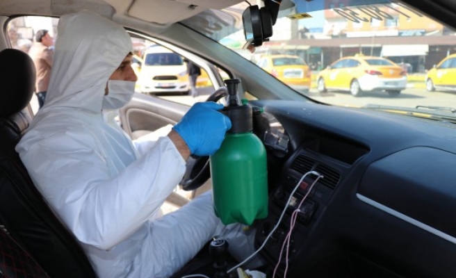 Şanlıurfa’daki taksiler dezenfekte edildi