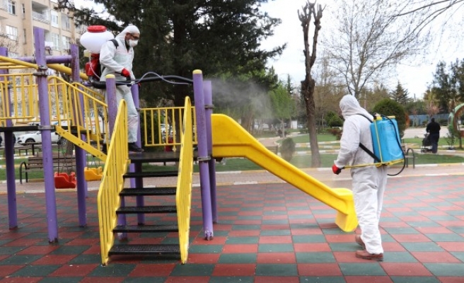 Karaköprü'de korona tedbirleri: 116 park dezenfekte edildi