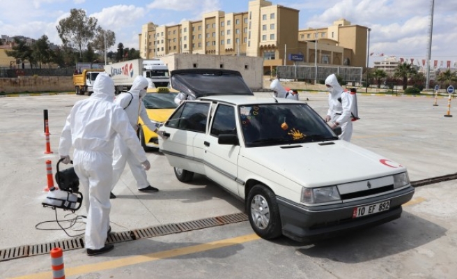 Urfa’da, ikinci araç dezenfekte istasyonu kuruldu