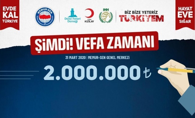 Coşkun'dan destek açıklaması: Memur-Sen, 2 milyon TL bağışladı