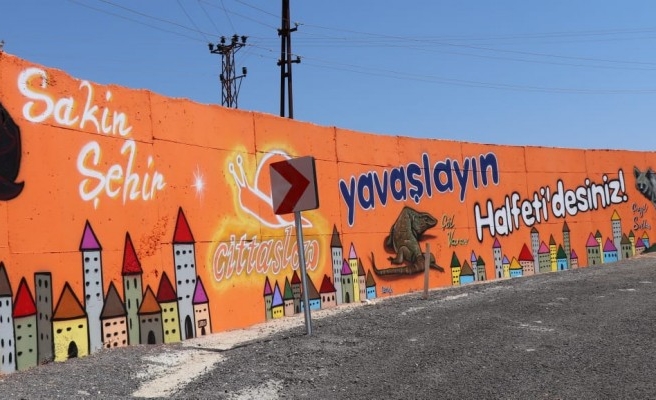 Halfeti'ye giden turistlere graffiti sürprizi