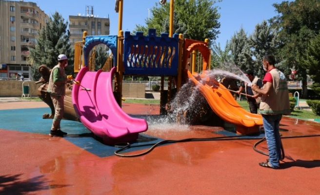 Haliliye’de bayram sonrası temizlik çalışmaları sürüyor