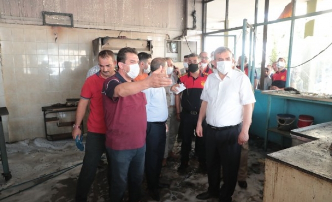 Beyazgül, ŞUTİM’de yangın çıkan alanı inceledi