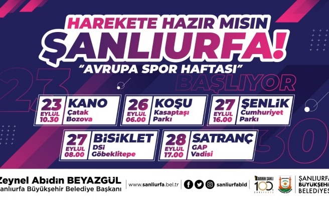 Şanlıurfa'da 'Avrupa Spor Haftası' etkinlikleri başlıyor