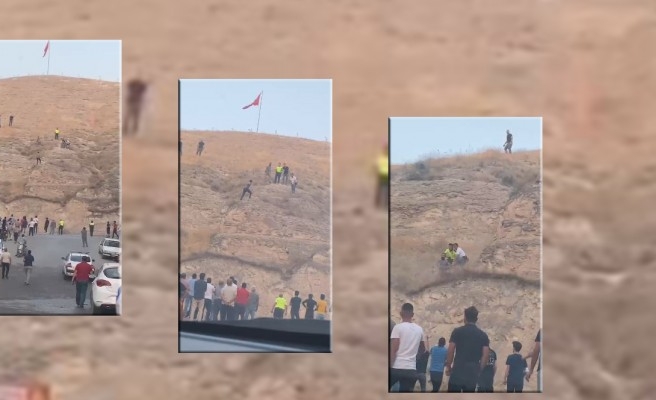 Birecik'te linç girişimi! Türk bayrağını indirmek istedi...