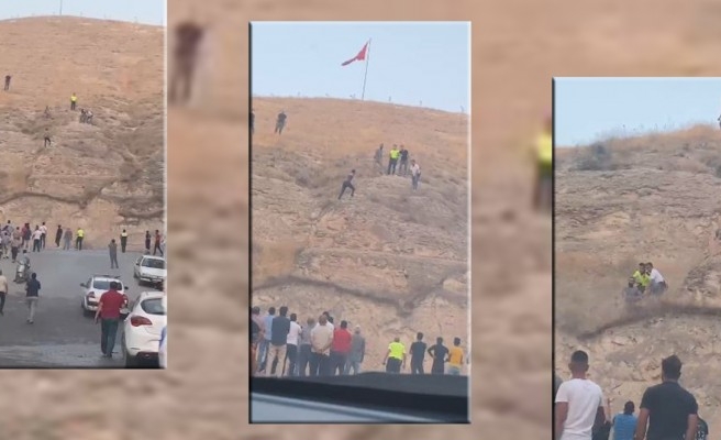 Türk bayrağını indirmeye çalışan şahıs tutuklandı