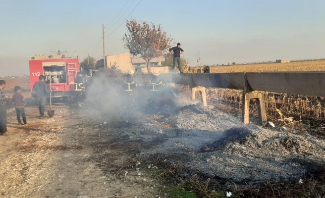 Harran'da çıkan yangına müdahale edildi