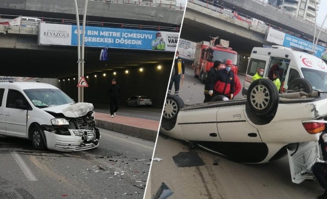 Narlıkuyu Kavşağında feci kaza: Yaralılar var