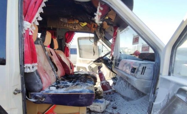 Şanlıurfa’da minibüs yangını
