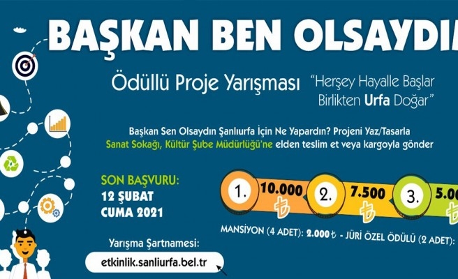 Şanlıurfa’da ‘Başkan ben olsaydım’ adlı yarışmanın başvuru süresi uzatıldı