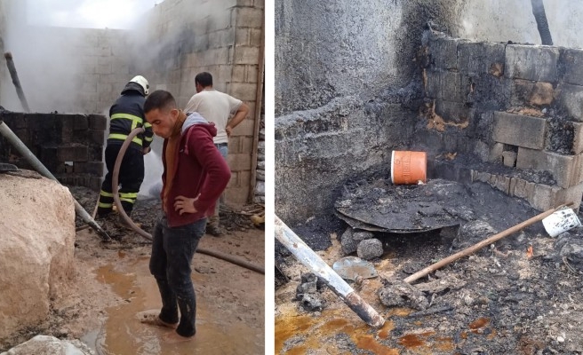 Suruç’ta ahır yangını