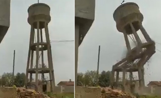 Viranşehir’de su deposu yıkıldı (EK)