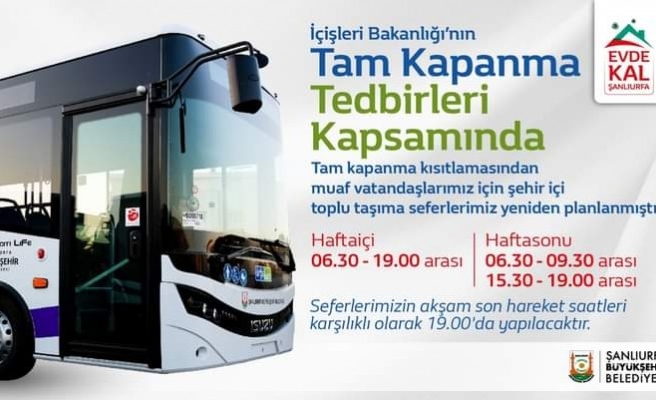 Şanlıurfa'da otobüslerde sefer düzenlemesi