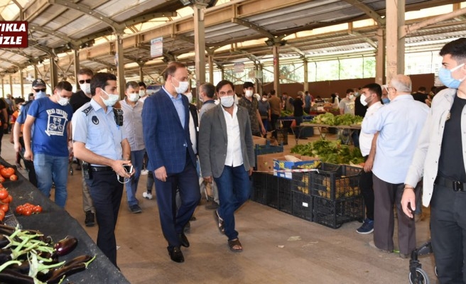 Vali Erin tam kapanmada açılan pazarları denetledi