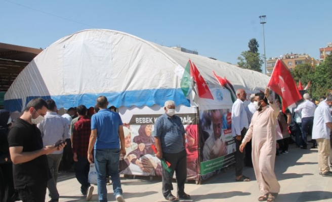 Şanlıurfa'da Filistin için çadır kuruldu