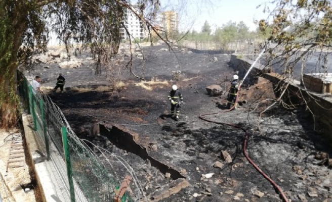 Polis lojmanlarının yakınında korkutan yangın