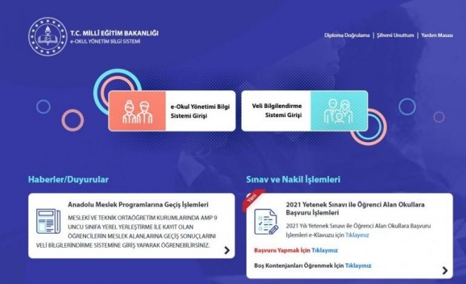 Karneler e-Okul'da erişime açıldı