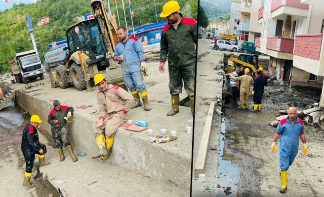 Şanlıurfalı gönüllü işçilerden Bozkurt’taki çalışmalara destek  