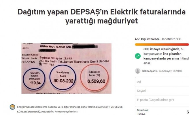 DEPSAŞ’ın fatura zulmüne karşı imza kampanyası başlattılar