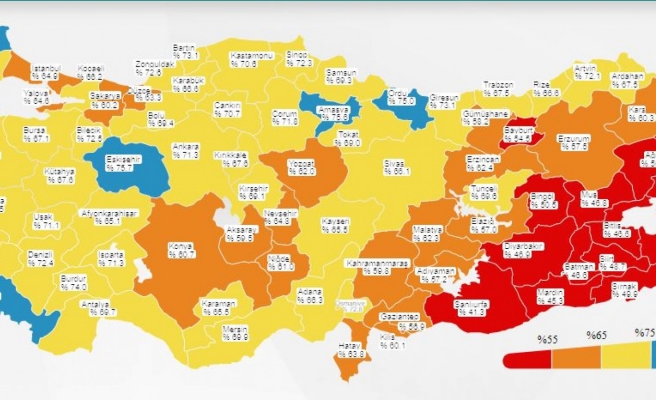 Urfa yeni haritada yine kırmızı yine sonuncu!