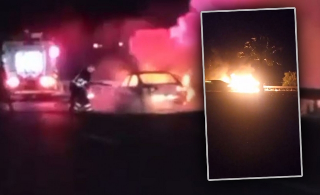 Urfa’da lüks otomobil yarım saatte kül oldu!