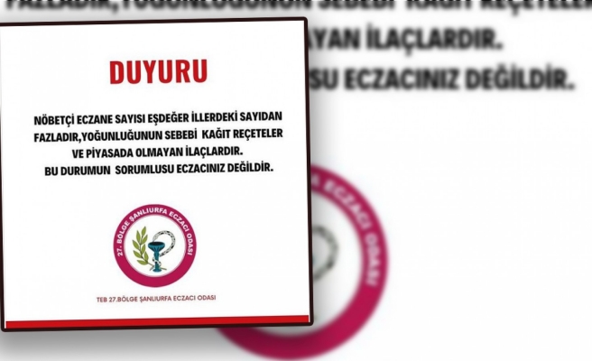 Eczacılar odası: “Sorumlusu biz değiliz”