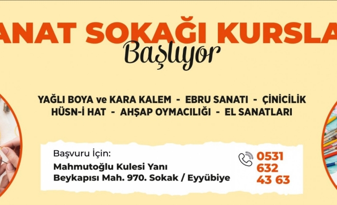 Sanat Sokağı’nda kurslar başlıyor