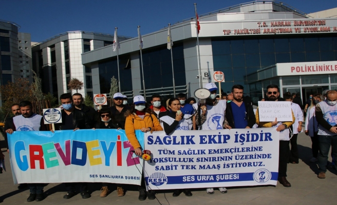 Urfa'da sağlık çalışanları tepkili