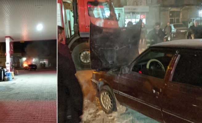 Petrol istasyonunda araç alev alev yandı!