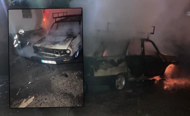Araba alev alev yandı!