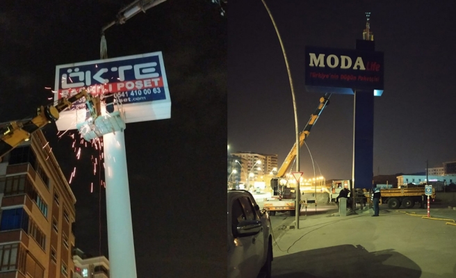 Reklam tabelaları gece operasyonuyla kaldırıldı