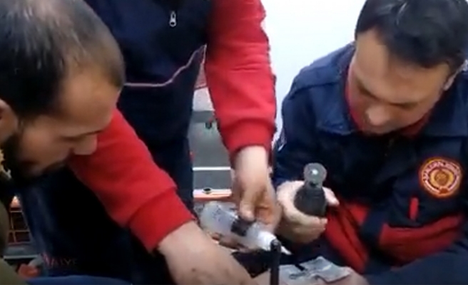 Hastaneye gitti, itfaiye müdahale etti!