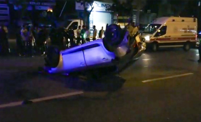 Takla atan araçtan burnu bile kanamadan çıktı