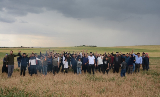 Proje mağduruyuz diyen Urfa çiftçisi eylem yaptı