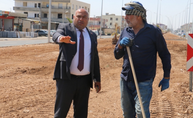 Prestij Caddesi’nde peyzaj çalışması