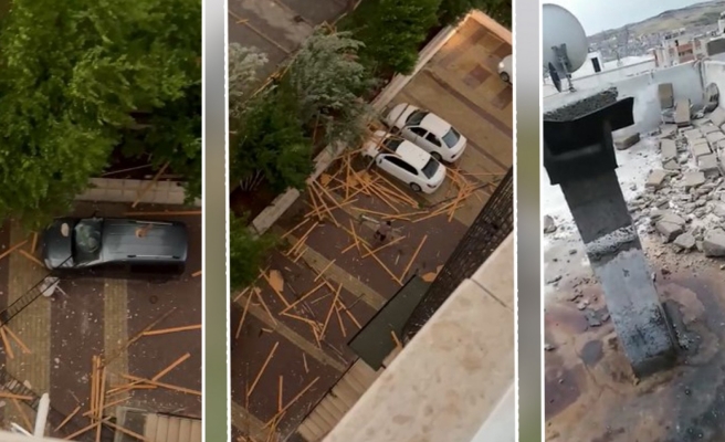 Çatılar uçtu, arabalar zarar gördü! Urfa'da fırtına mağduriyeti...