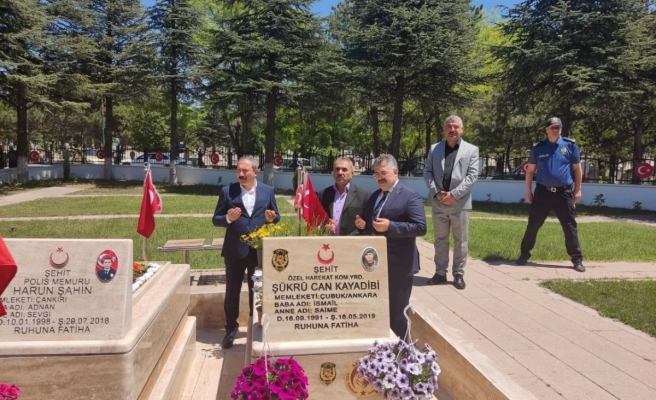 Şanlıurfa'daki şehit meslektaşını unutmadı