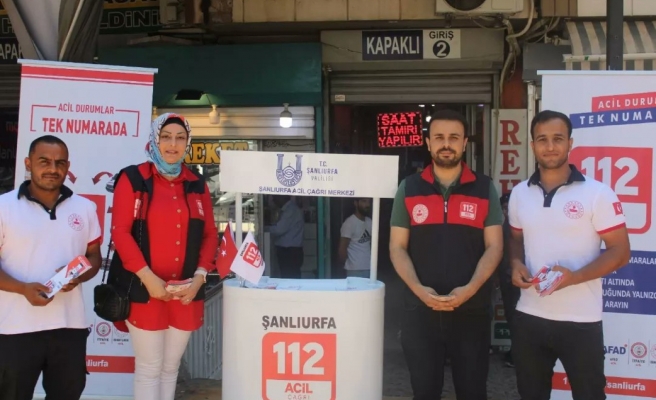 112 Acil Çağrı Merkezi personelleri, stant kurup bilgilendirme yaptılar