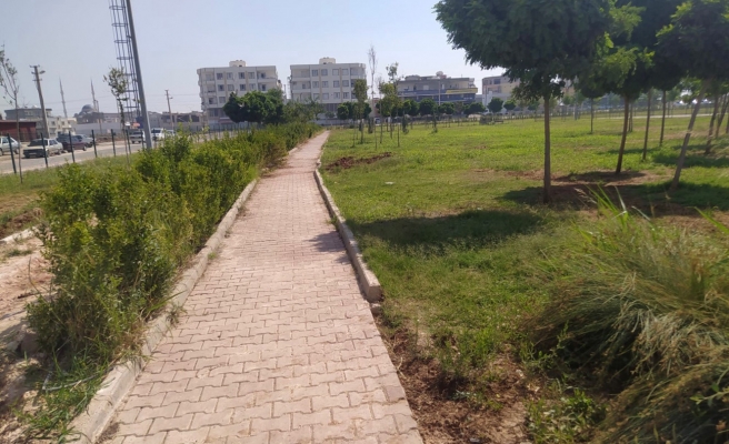 Viranşehir’deki parklar yabani otlardan arındırılıyor