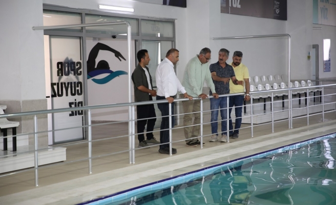 Yapımı tamamlanan olimpik yüzme havuz açılışa hazırlanıyor