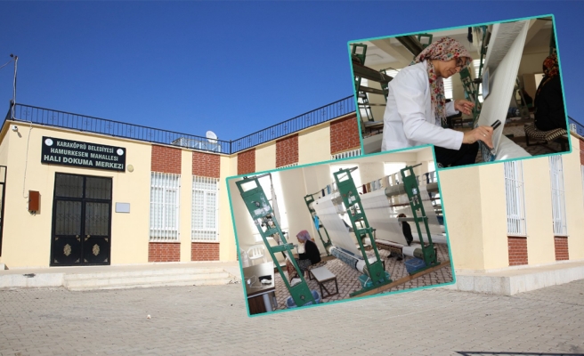 Karaköprü'de kırsalda kadınlar el emeği halılar üretiyor
