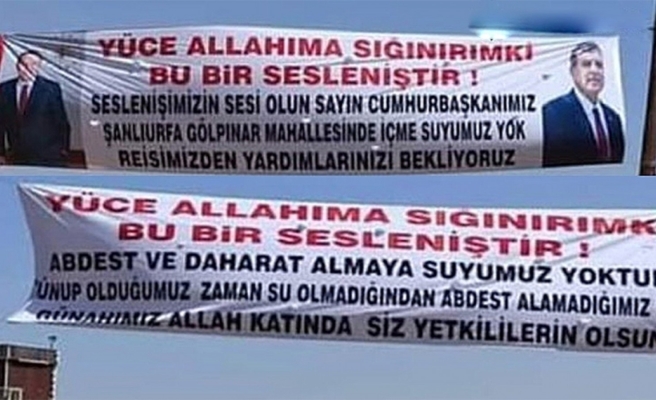 Şanlıurfa’da köylü pankartla seslerini duyurdu: ŞUSKİ harekete geçti
