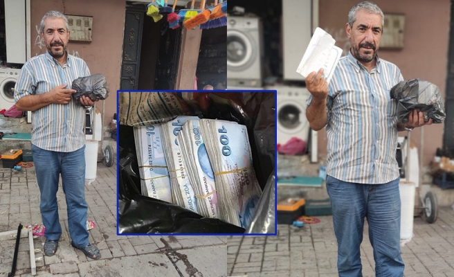 İçi para dolu olan poşeti sahibine teslim etti