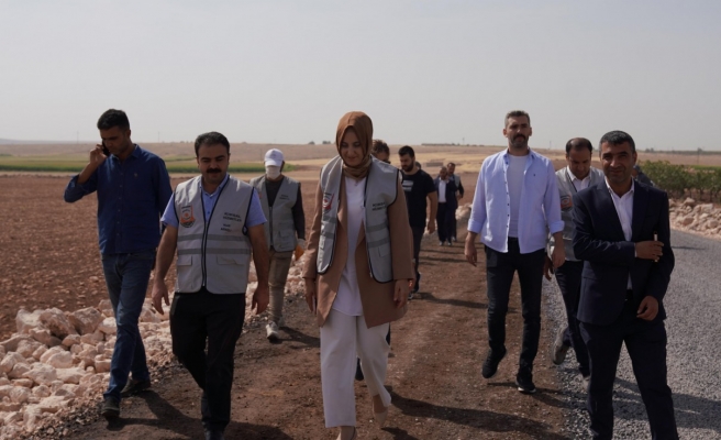 Siverek kırsalında sathi asfalt kaplama çalışması başladı