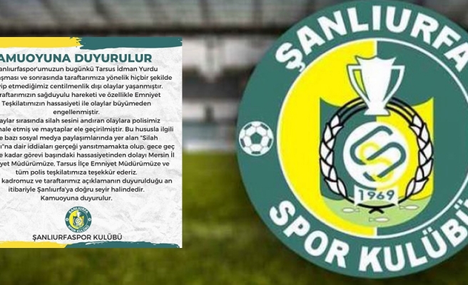 Şanlıurfaspor’dan olaylı maç sonrası açıklama!