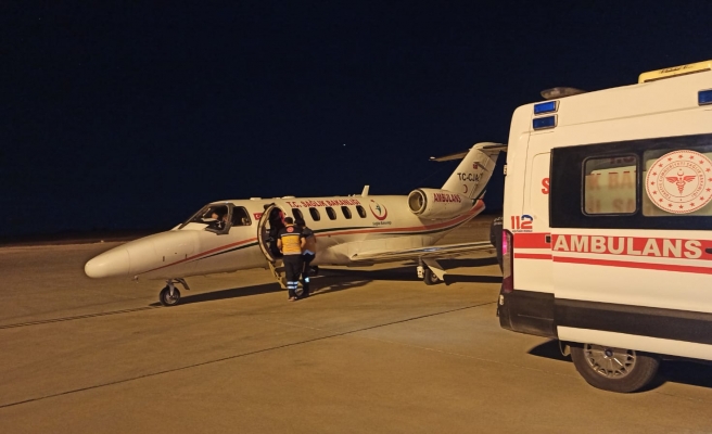 Ambulans uçak Urfa’dan kalp nakli için havalandı
